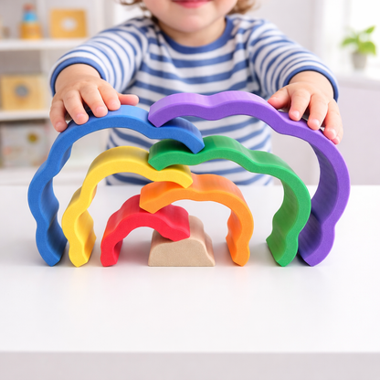 Waldorf Montessori Gökkuşağı | Renkleri Öğren 8 Parça | 1+ Yaş Eğitici Oyuncak - Antiola