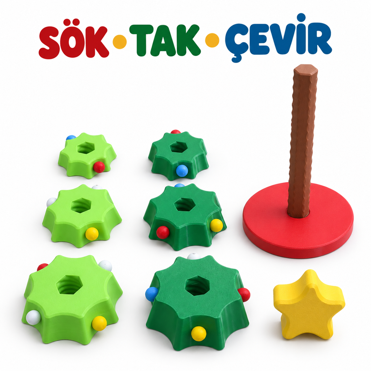 Yılbaşı Ağacı Söktak Çevirmeli Eğitici Oyuncak