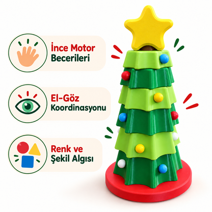 Yılbaşı Ağacı Söktak Çevirmeli Eğitici Oyuncak