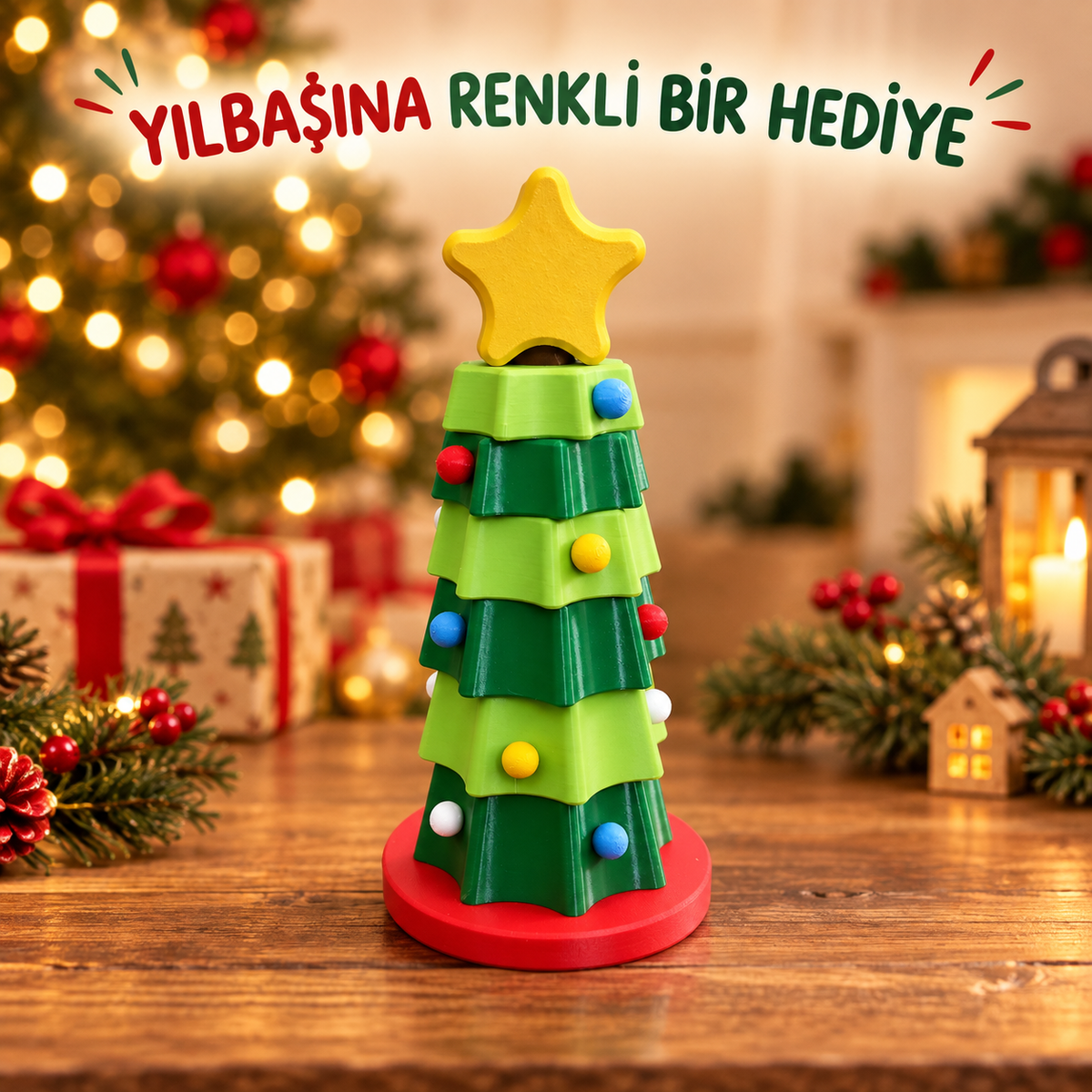 Yılbaşı Ağacı Söktak Çevirmeli Eğitici Oyuncak