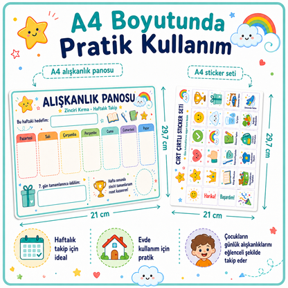 Zinciri Kırma Alışkanlık Panosu | Ödevini Yap, Dişini Fırçala